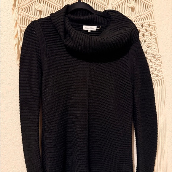 Calvin Klein Sweaters - Calvin Klein Black Cowl Neck Sweater Small – Elegant Chic Knit Top